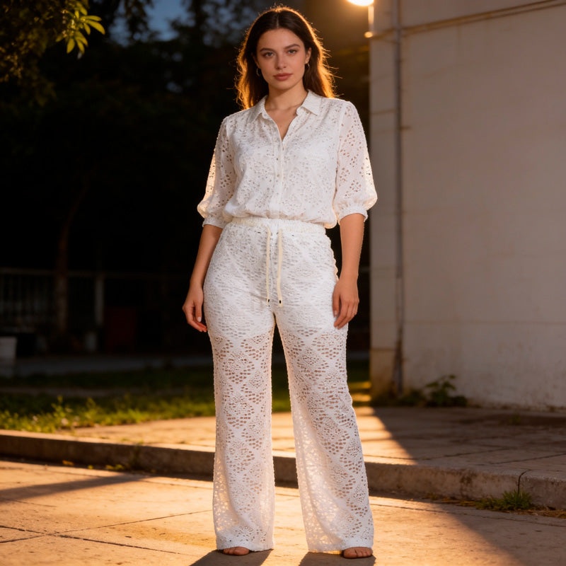 Pantalón en Ojalillo Perle